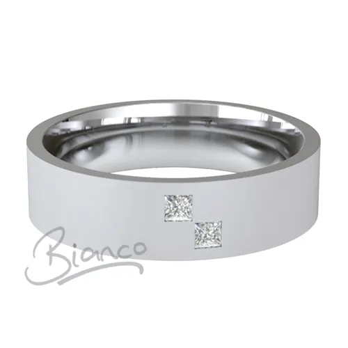 Patterned Designer White Gold Wedding Ring - Querido